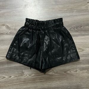 Faux leather shorts